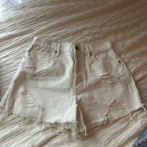 PacSun white jean shorts